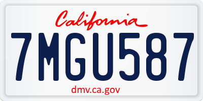 CA license plate 7MGU587