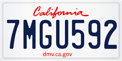 CA license plate 7MGU592