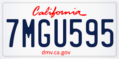 CA license plate 7MGU595