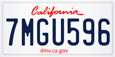 CA license plate 7MGU596