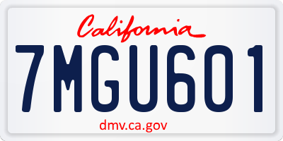 CA license plate 7MGU601