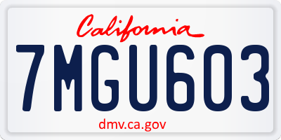 CA license plate 7MGU603