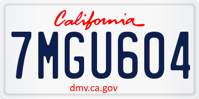 CA license plate 7MGU604