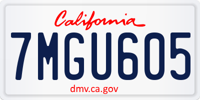 CA license plate 7MGU605