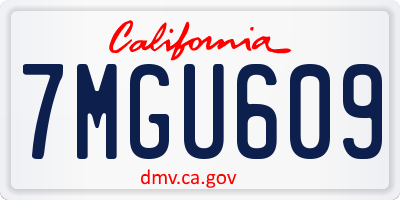 CA license plate 7MGU609