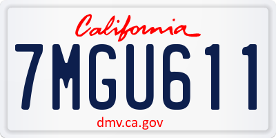 CA license plate 7MGU611