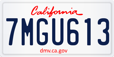 CA license plate 7MGU613