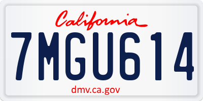 CA license plate 7MGU614