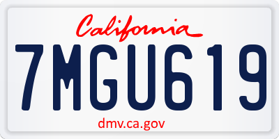 CA license plate 7MGU619