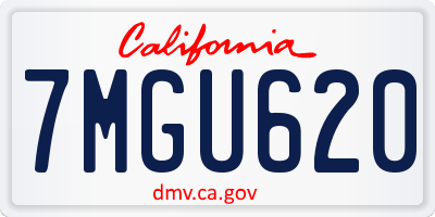 CA license plate 7MGU620