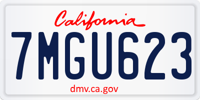 CA license plate 7MGU623