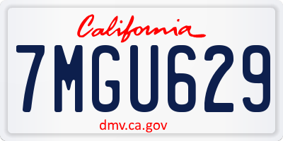 CA license plate 7MGU629