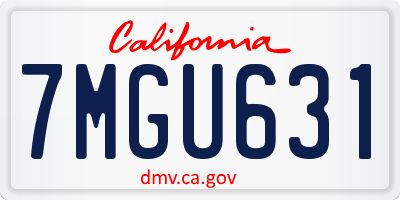 CA license plate 7MGU631