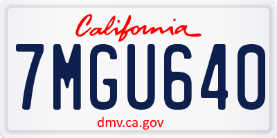 CA license plate 7MGU640