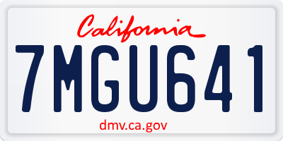 CA license plate 7MGU641