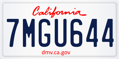 CA license plate 7MGU644