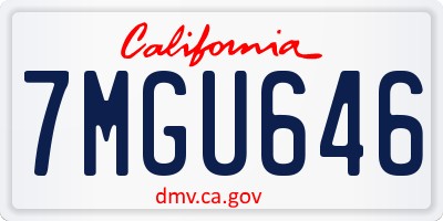 CA license plate 7MGU646