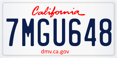 CA license plate 7MGU648