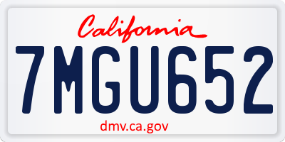 CA license plate 7MGU652