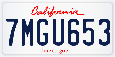 CA license plate 7MGU653