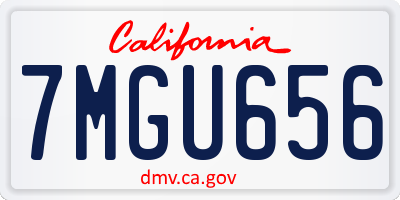 CA license plate 7MGU656