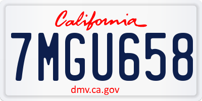 CA license plate 7MGU658