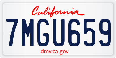 CA license plate 7MGU659