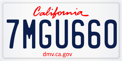 CA license plate 7MGU660