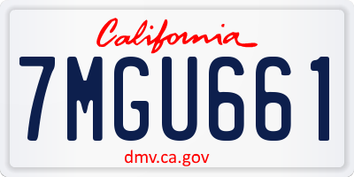 CA license plate 7MGU661