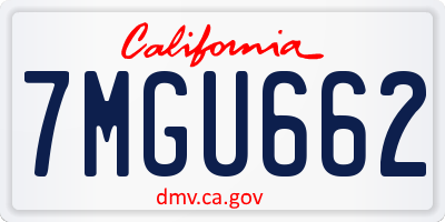 CA license plate 7MGU662