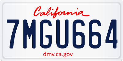 CA license plate 7MGU664