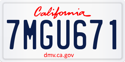 CA license plate 7MGU671