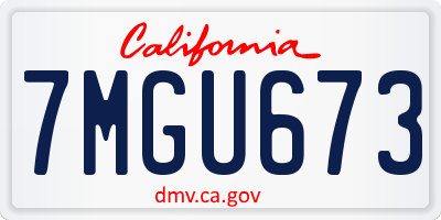 CA license plate 7MGU673