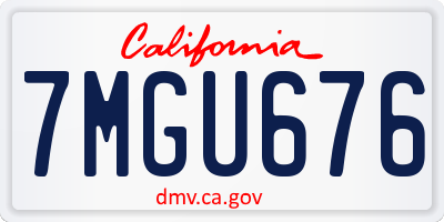 CA license plate 7MGU676