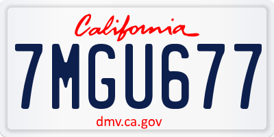 CA license plate 7MGU677