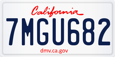 CA license plate 7MGU682