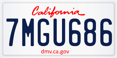 CA license plate 7MGU686