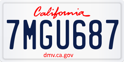 CA license plate 7MGU687