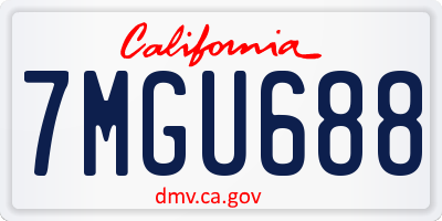 CA license plate 7MGU688