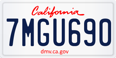 CA license plate 7MGU690