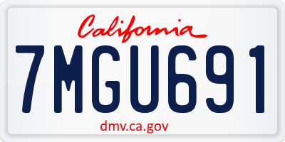 CA license plate 7MGU691