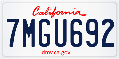 CA license plate 7MGU692