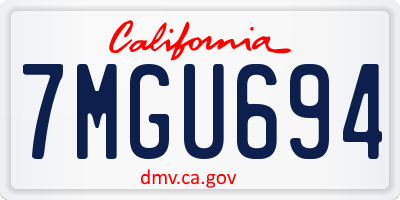 CA license plate 7MGU694