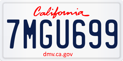 CA license plate 7MGU699