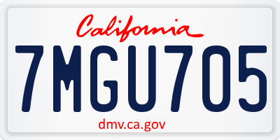 CA license plate 7MGU705