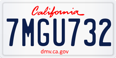 CA license plate 7MGU732