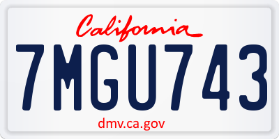 CA license plate 7MGU743