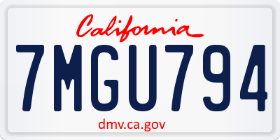 CA license plate 7MGU794