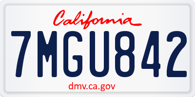 CA license plate 7MGU842