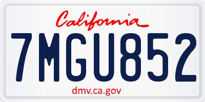 CA license plate 7MGU852